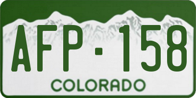 CO license plate AFP158