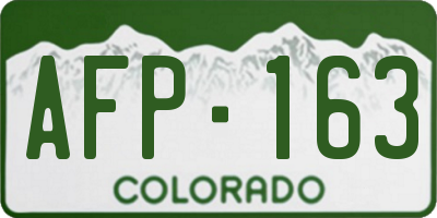 CO license plate AFP163