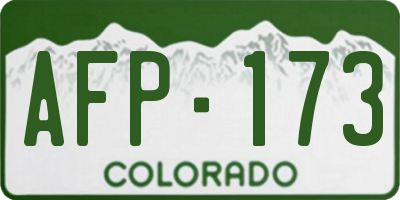 CO license plate AFP173