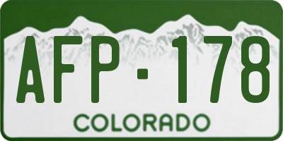 CO license plate AFP178