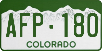 CO license plate AFP180