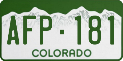 CO license plate AFP181