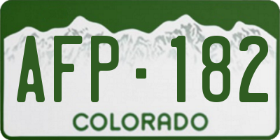 CO license plate AFP182