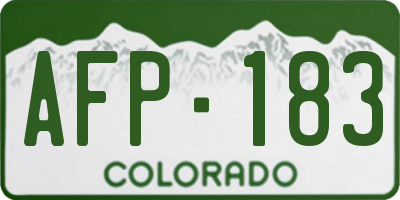 CO license plate AFP183