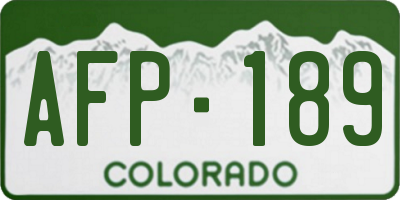 CO license plate AFP189