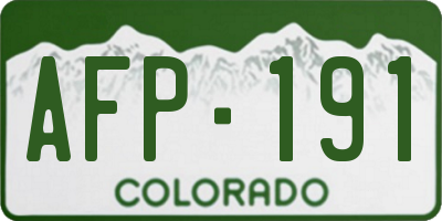 CO license plate AFP191