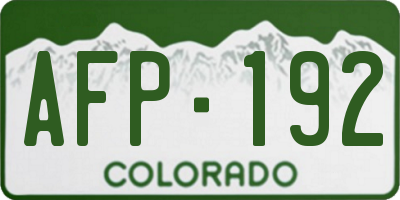 CO license plate AFP192