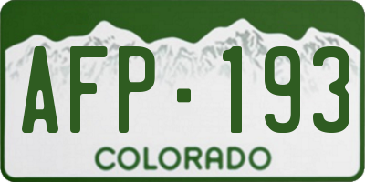 CO license plate AFP193