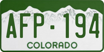 CO license plate AFP194
