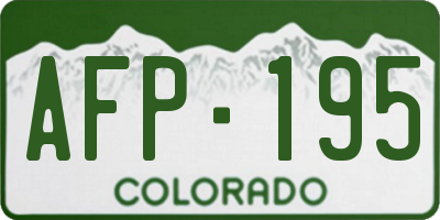 CO license plate AFP195