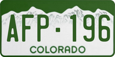 CO license plate AFP196