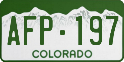 CO license plate AFP197