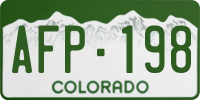 CO license plate AFP198