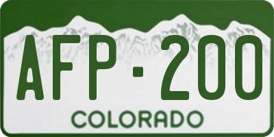 CO license plate AFP200