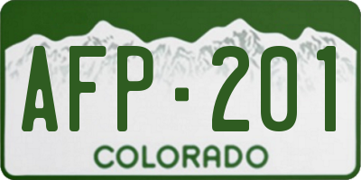 CO license plate AFP201