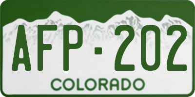 CO license plate AFP202