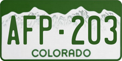 CO license plate AFP203
