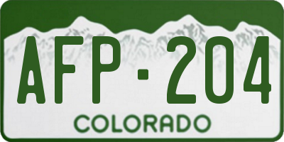 CO license plate AFP204