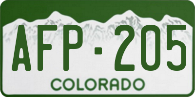 CO license plate AFP205