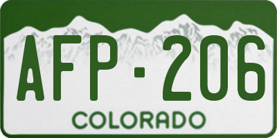 CO license plate AFP206