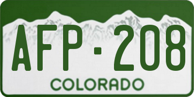 CO license plate AFP208