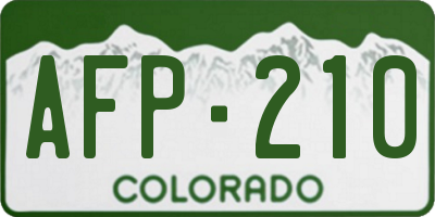 CO license plate AFP210
