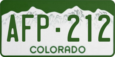 CO license plate AFP212