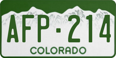 CO license plate AFP214