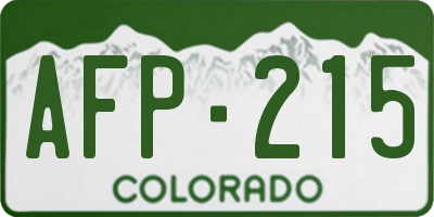 CO license plate AFP215