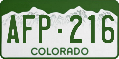 CO license plate AFP216