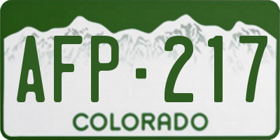 CO license plate AFP217