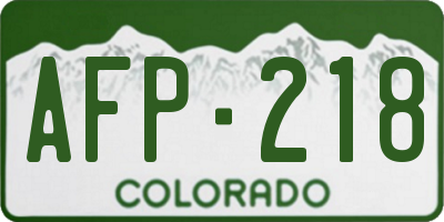 CO license plate AFP218