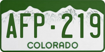 CO license plate AFP219
