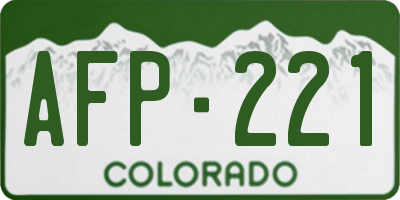 CO license plate AFP221