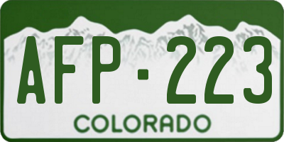 CO license plate AFP223