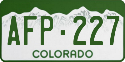 CO license plate AFP227