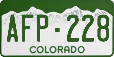 CO license plate AFP228