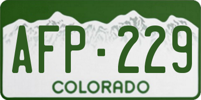 CO license plate AFP229