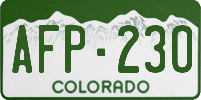 CO license plate AFP230