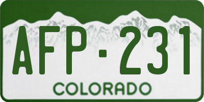 CO license plate AFP231