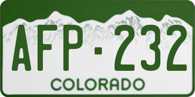 CO license plate AFP232