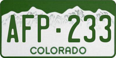 CO license plate AFP233