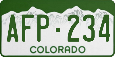 CO license plate AFP234