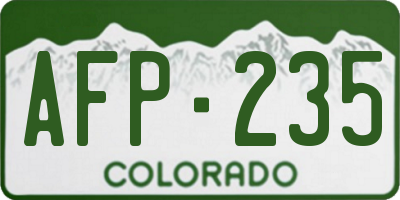 CO license plate AFP235