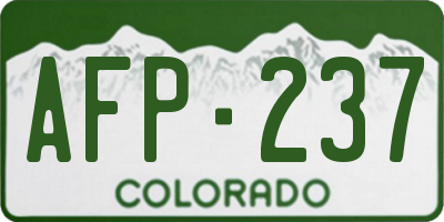 CO license plate AFP237
