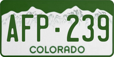 CO license plate AFP239