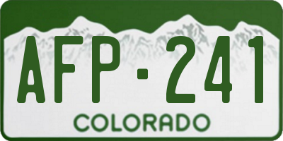 CO license plate AFP241