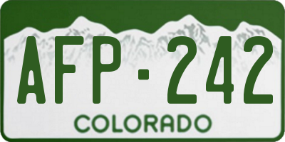 CO license plate AFP242