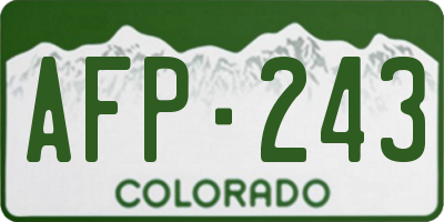 CO license plate AFP243
