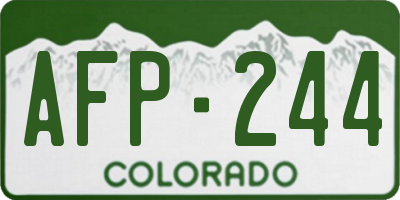 CO license plate AFP244